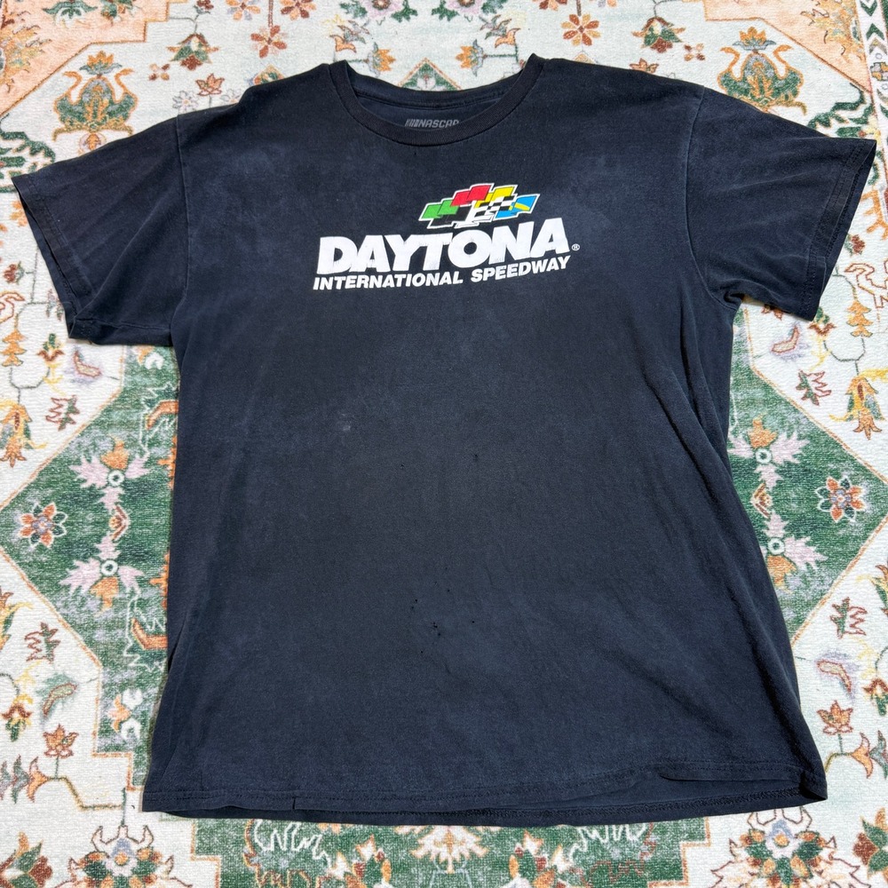 Nascar Daytona International Speedway Black Graphic T Shirt‎ Mens Size L